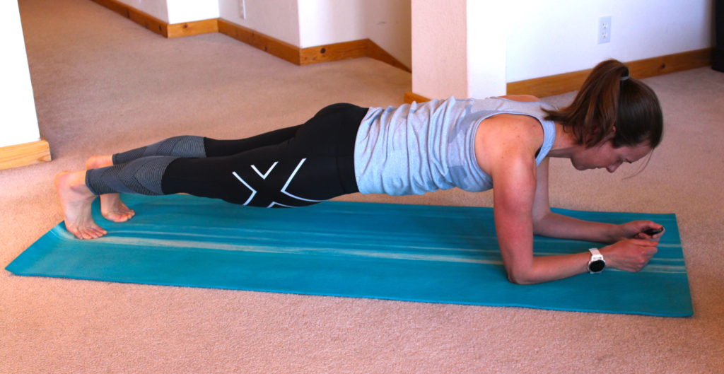 A person doing the plank exercise