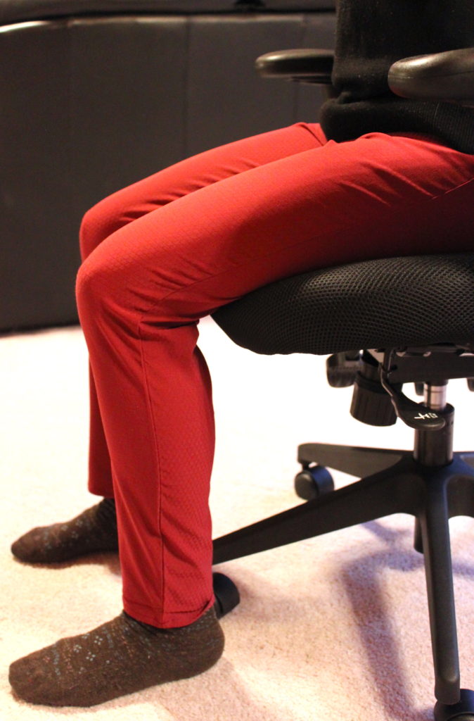 work from home ergonomics for runners to show the proper setup for an office chair
