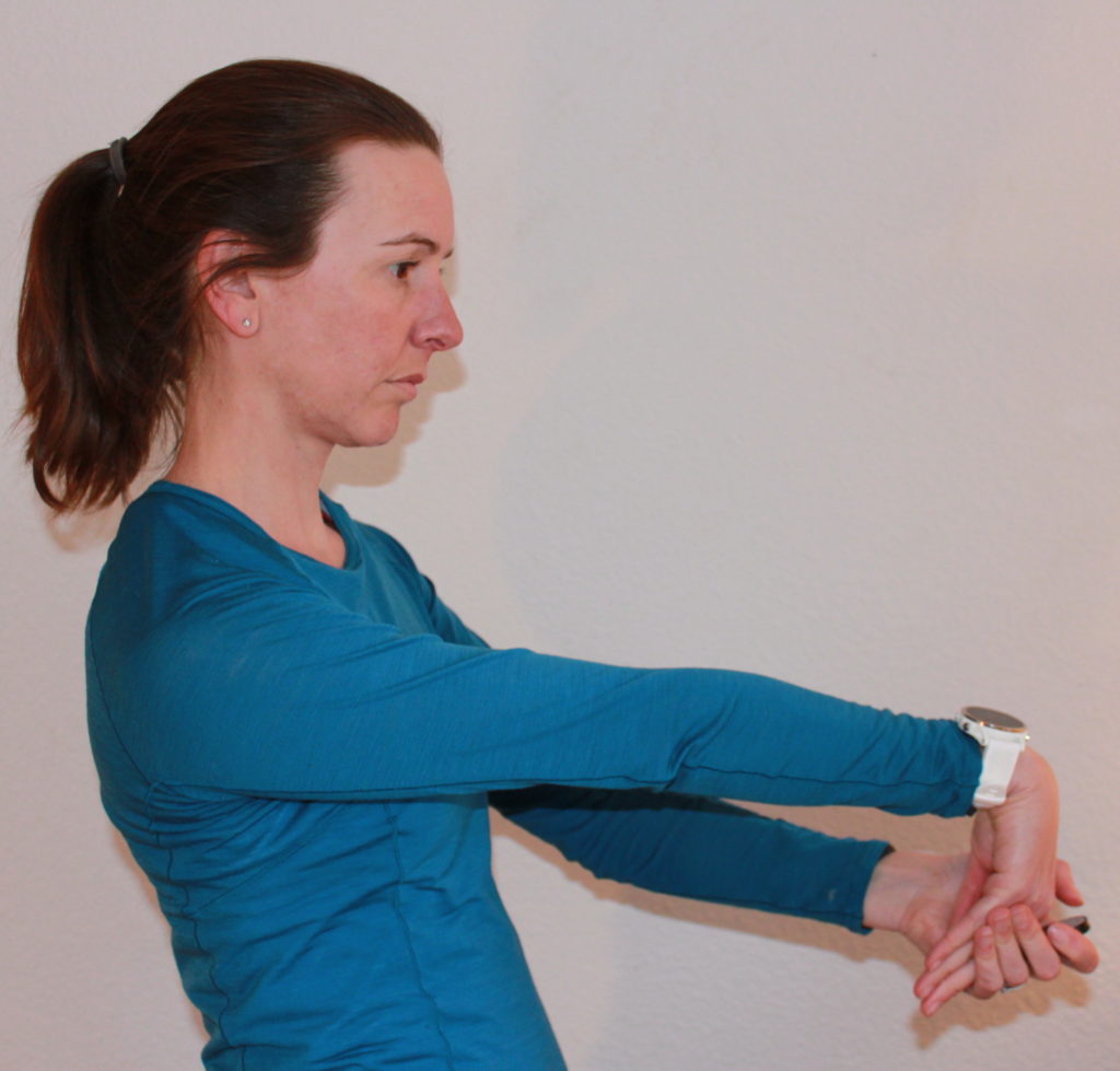 To demonstrate a wrist extensor stretch